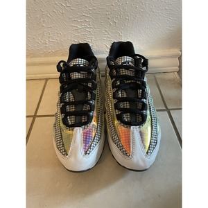 Nike Air Max 95 LV8 GS Grid Holographic White Blue Gaze BQ7218-100 W size 6.5
